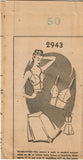 Mail Order 2943: 1940s Rare Plus Size Womens Bra 50 Bust Vintage Sewing Pattern