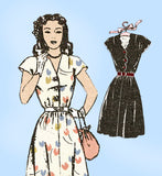 Mail Order 2966: 1940s Easy Uncut Misses Dress Size 36 B Vintage Sewing Pattern