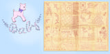 1950s Original Vintage Workbasket Emxbroidery Transfer 2969 Uncut Nursery Motifs