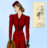 Mail Order 3015: 1930s Stylish Misses 2 PC Suit Size 36 B Vintage Sewing Pattern