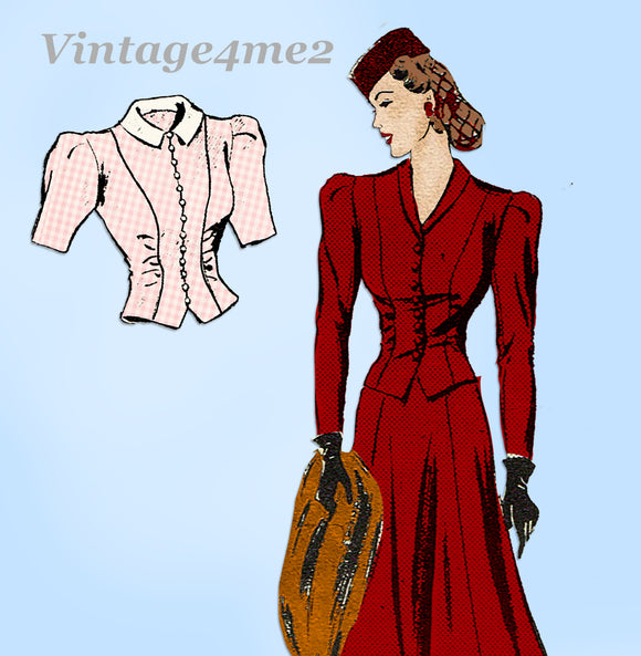Mail Order 3015: 1930s Stylish Misses 2 PC Suit Size 36 B Vintage Sewing Pattern