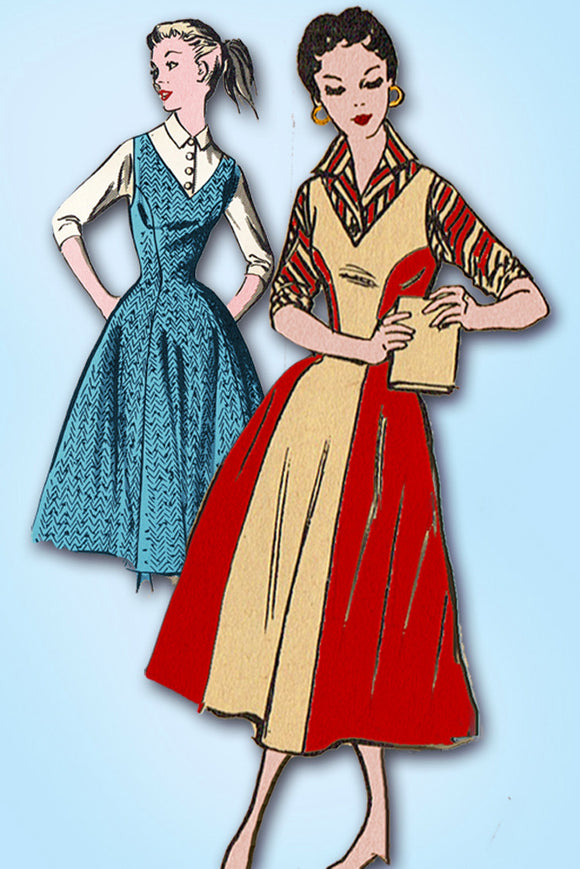 1950s Vintage Mail Order Sewing Pattern 3029 Uncut Teen Misses Jumper Dress 29B