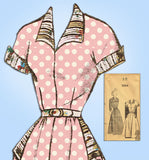 1940s Vintage Fashion Service Sewing Pattern 3044 Uncut Misses Street Dress 30 B