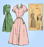 1940s Vintage Fashion Service Sewing Pattern 3044 Uncut Misses Street Dress 30 B