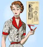 Fashion Service 3060: 1950s Ladies Shirtwaist Dress 39 B Vintage Sewing Pattern - Vintage4me2