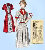 Fashion Service 3060: 1950s Ladies Shirtwaist Dress 39 B Vintage Sewing Pattern - Vintage4me2