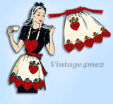 Mail Order 3084: 1950s Uncut Strawberry Apron Vintage Transfer Sewing Pattern