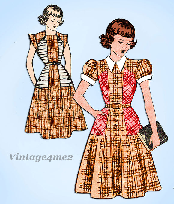 1950s Vintage Mail Order Sewing Pattern 3085 Little Girls Sunday Dress Size 8 - Vintage4me2