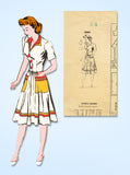 1940s Original Vintage Mail Order Pattern 3089 Misses WWII Shirtwaist Dress 32 B