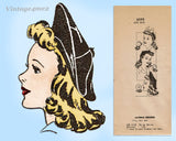 Mail Order 3095: 1940s Misses Hat in 3 Styles Fits All Vintage Sewing Pattern