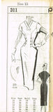 1950s Vintage Mail Order Sewing Pattern 311 Misses Sexy Wiggle Dress Size 12 30B