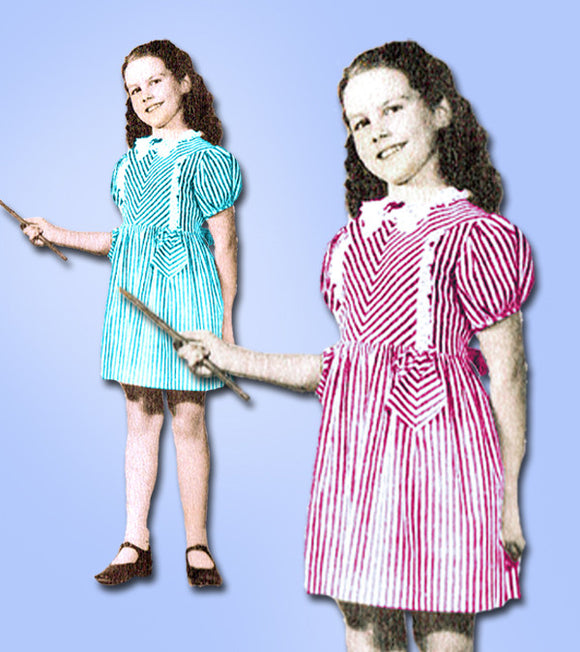 1940s Vintage Mail Order Sewing Pattern 3143 Uncut Toddler Girls Dress Size 3 - Vintage4me2
