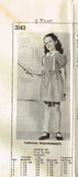 1940s Vintage Mail Order Sewing Pattern 3143 Uncut Girls Sunday Best Dress Sz 8 - Vintage4me2