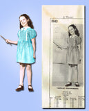 1940s Vintage Mail Order Sewing Pattern 3143 Uncut Girls Sunday Best Dress Sz 8 - Vintage4me2
