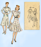 1940s Vintage Mail Order Sewing Pattern 3146 Misses WWII Shirtwaist Dress Sz 32B