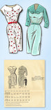 1950s Original Vintage Mail Order Pattern 3165 Plus Size Slender Dress 48 Bust