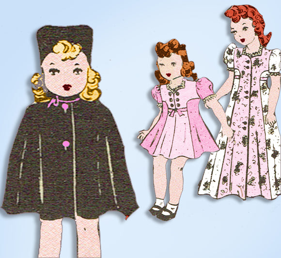 1930s Original Vintage Mail Order Sewing Pattern 3233 Rare 18in Doll Clothes Set