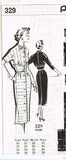 1950s Original Vintage Mail Order Pattern 329 Uncut Misses Wiggle Dress Sz 34 B