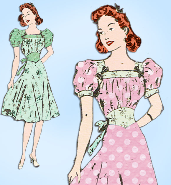 1930s Vintage Mail Order Sewing Pattern 3313 Uncut Misses Evening Gown Size 35 B