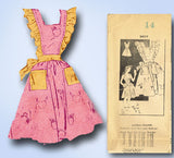 1940s Vintage Mail Order Sewing Pattern 3409 FF Misses Pinafore Apron Dress Sz 14 - Vintage4me2