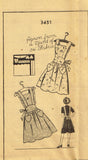 1940s Vintage Fashion Service Sewing Pattern 3451 Cute One Yard Apron Fits All