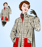 1950s Vintage Mail Order Sewing Pattern 3515 Misses Swingback Coat Sz 34 Bust