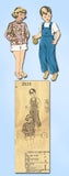 1950s Vintage Mail Order Sewing Pattern 3535 Toddler Boy's Overalls and Cap Sz 4