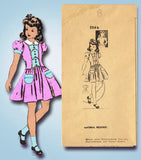 1940s Vintage Fashion Service Sewing Pattern 3546 WWII Little Girls Dress Size 8