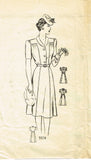1940s Vintage American Weekly Sewing Pattern 3574 Plus Size WWII Dress 46 Bust - Vintage4me2