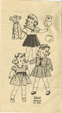 1940s Vintage Mail Order Sewing Pattern 3644 WWII 22 Inch Doll Clothes Set