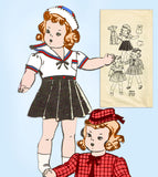 1940s Vintage Mail Order Sewing Pattern 3644 WWII 22 Inch Doll Clothes Set