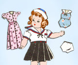 1940s Vintage Mail Order Sewing Pattern 3644 WWII 22 Inch Doll Clothes Set