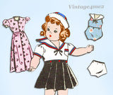 1940s Vintage Mail Order Sewing Pattern 3644 WWII 22 Inch Doll Clothes Set