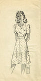 1940s Vintage Mail Order Sewing Pattern 3678 Uncut Misses Scalloped Dress Sz 30B