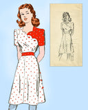 1940s Vintage Mail Order Sewing Pattern 3678 Uncut Misses Scalloped Dress Sz 30B