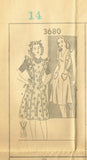 1940s Vintage Mail Order Sewing Pattern 3680 Uncut WWII Pinafore Apron Dress 32B - Vintage4me2