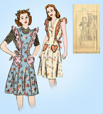 1940s Vintage Mail Order Sewing Pattern 3680 Uncut WWII Pinafore Apron Dress 32B - Vintage4me2