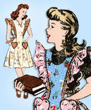 1940s Vintage Mail Order Sewing Pattern 3681 Uncut WWII Girls Pinafore Dress 12 - Vintage4me2