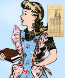 1940s Vintage Mail Order Sewing Pattern 3681 Uncut WWII Girls Pinafore Dress 12 - Vintage4me2