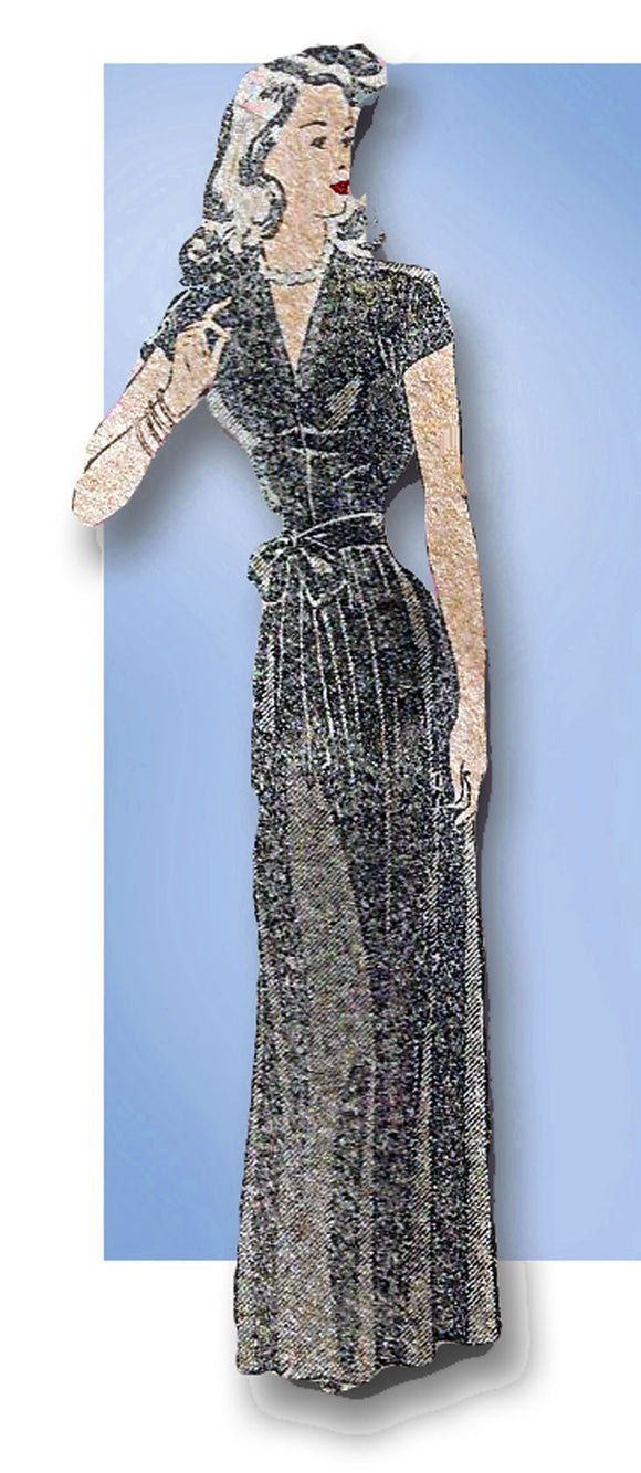 1940s Vintage Mail Order Sewing Pattern 3700 WWII Misses Evening Gown Sz 12 30B - Vintage4me2