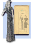 1940s Vintage Mail Order Sewing Pattern 3700 WWII Misses Evening Gown Sz 12 30B - Vintage4me2
