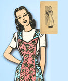 1940s Vintage Mail Order Sewing Pattern 3748 Misses Princess Apron Sz 36 38 Bust