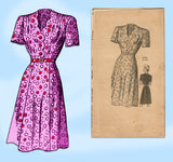 Mail Order 3769: 1940s Plus Size Shirtwaist Dress 50 Bust Vintage Sewing Pattern