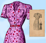 Mail Order 3769: 1940s Plus Size Shirtwaist Dress 50 Bust Vintage Sewing Pattern