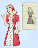 1940s Vintage Mail Order Sewing Pattern 3774 Uncut Misses Dress & Hat Sz 34 Bust