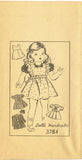 1940s Original Vintage Mail Order Sewing Pattern 3784 Uncut 20in Doll Clothes