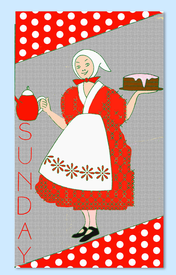 1930s Original Vintage Mail Order Embroidery Transfer 3826 Uncut Dutch Girl DOW