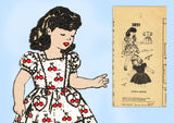 1940s Vintage Mail Order Sewing Pattern 3851 Baby Girls Dress Sz 1 - Vintage4me2
