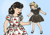 1940s Vintage Mail Order Sewing Pattern 3851 Baby Girls Dress Sz 1 - Vintage4me2
