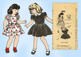 1940s Vintage Mail Order Sewing Pattern 3851 Baby Girls Dress Sz 1 - Vintage4me2